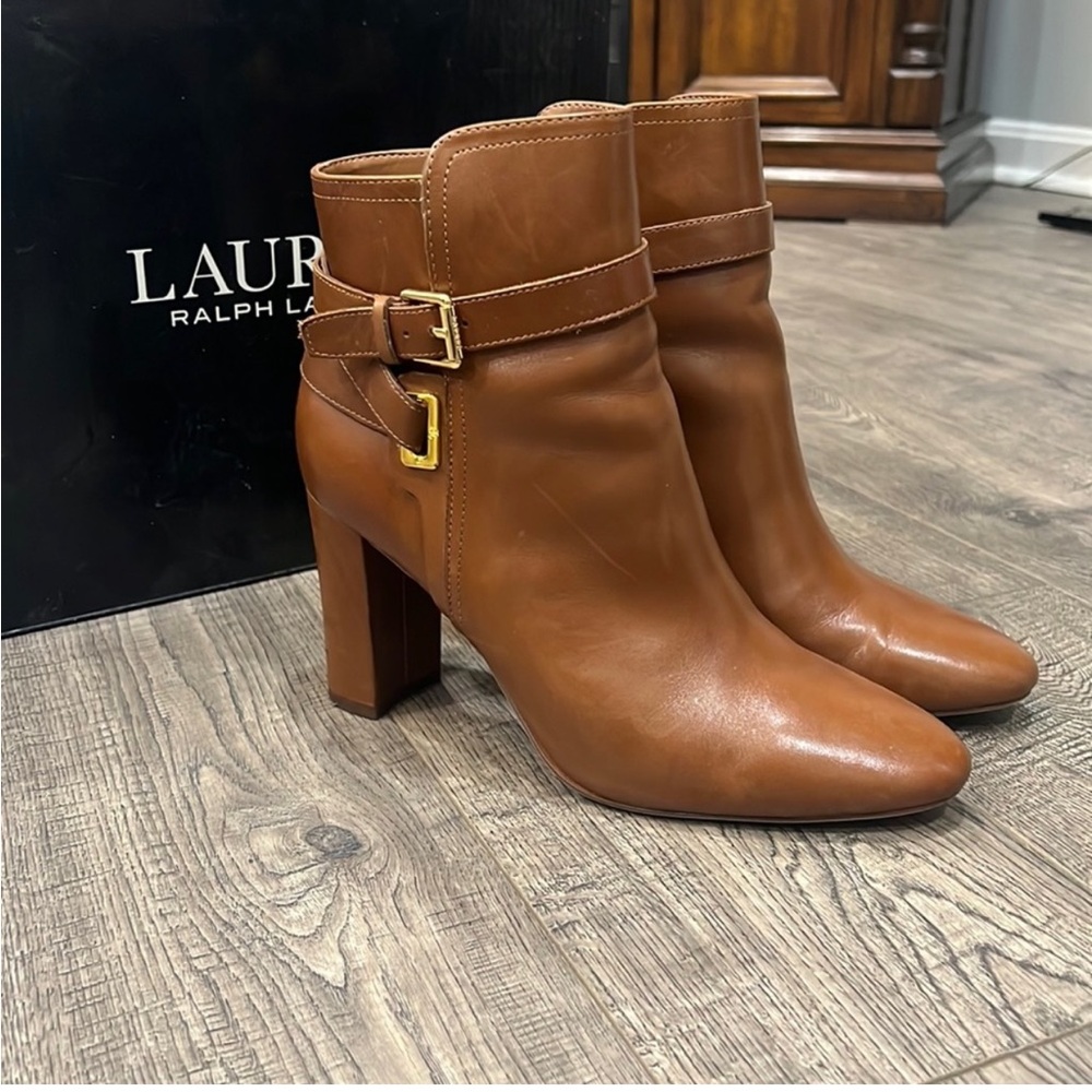 Ralph Lauren Flawless Leather Ankle Boots